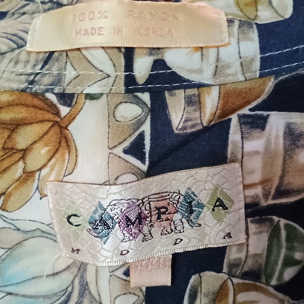 Campia Moda Men's Button Down Hawaiian Shirt Floral Pineapples Size XXL‎ - Picture 6 of 8